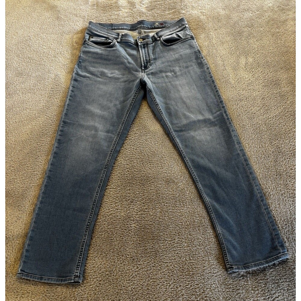 Faherty Brand Mens Size 35x31 Straight Leg Jeans Medium Wash Indigo Denim Pants